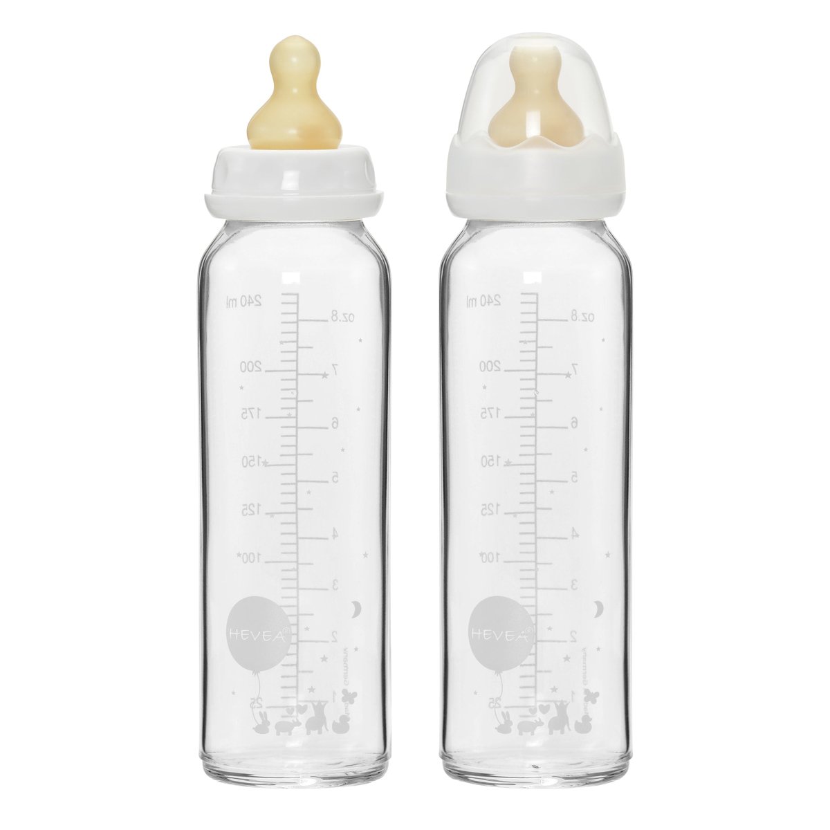 HEVEA Plastic-Free Glass Baby Bottle