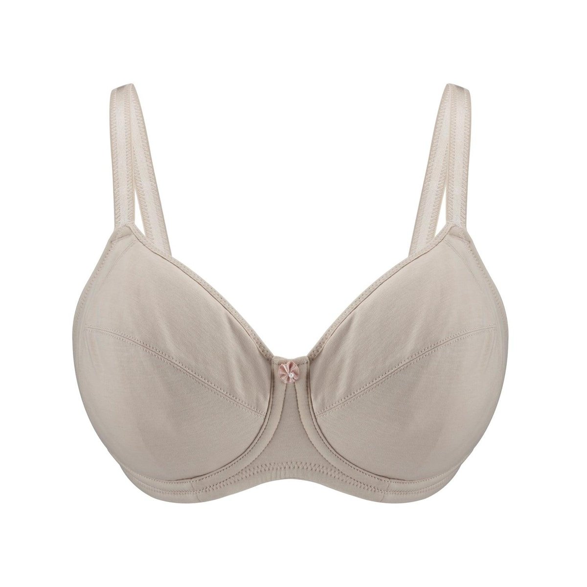 Juliemay ivory underwired silk and organic cotton full cup bra, flat product shot