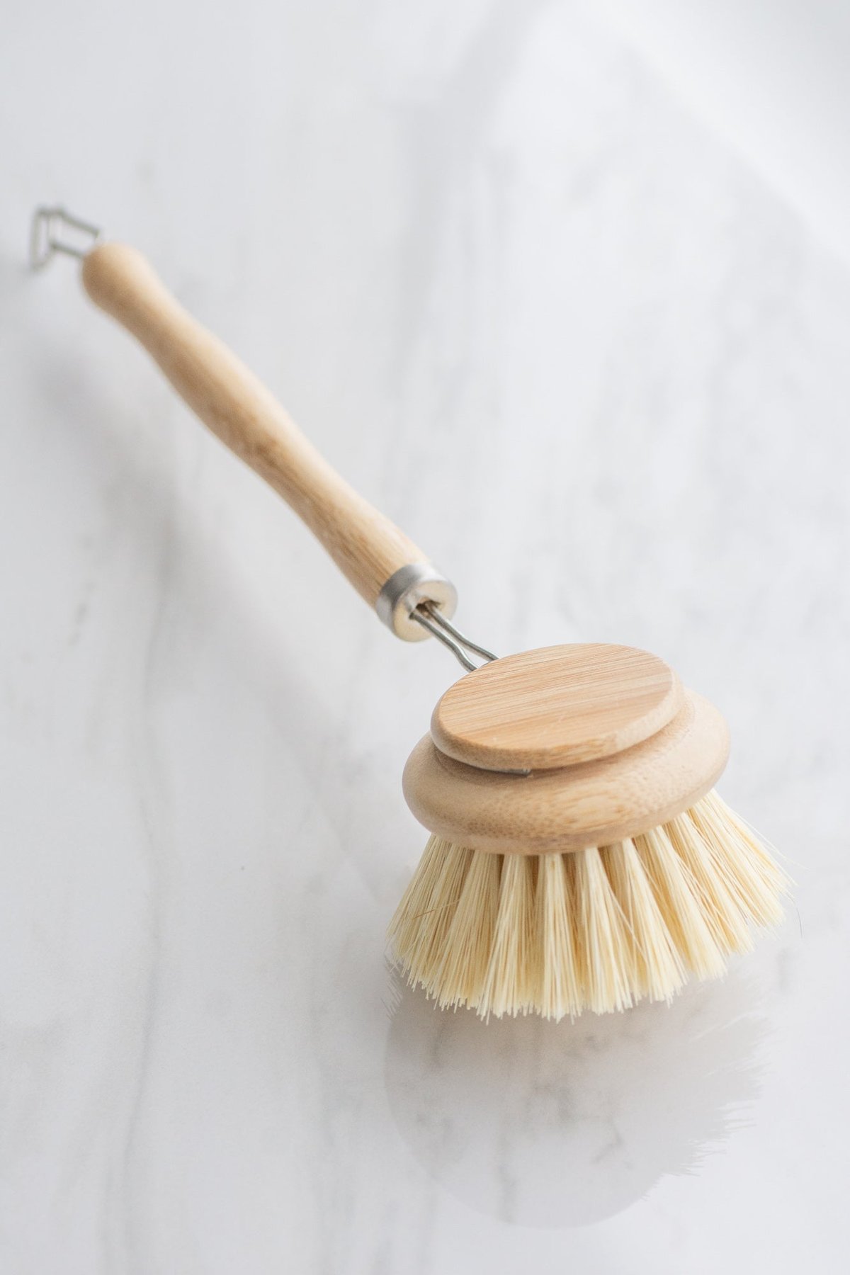 No Tox Life Casa Agave long handle dish brush with bamboo handle and stiff agave plant bristles
