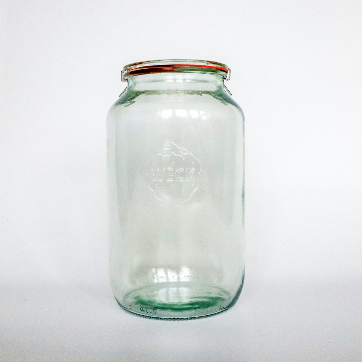 Weck glass barrel canning jar with glass lid