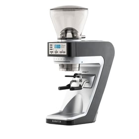 Baratza Sette 270 espresso grinder, showing the translucent plastic bean hopper and plastic grounds path