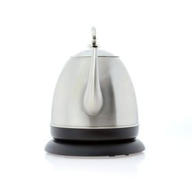 Chantal Mia Ekettle in brushed stainless steel, an analog electric gooseneck kettle, front view