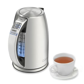 Cuisinart PerfecTemp brushed stainless steel cordless electric kettle with temperature preset controls
