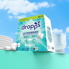 Dropps UltraWash Unscented dishwasher detergent pods cardboard box