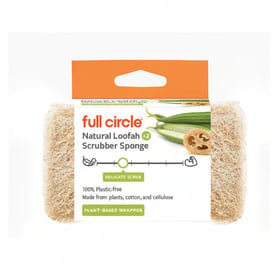 Full Circle Natural Loofah Scrubber Sponge, plastic-free loofah and cellulose dish sponge