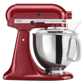 KitchenAid Artisan Series 5-Quart tilt-head stand mixer in Empire Red, white background