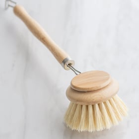 No Tox Life Casa Agave long handle dish brush with bamboo handle and stiff agave plant bristles