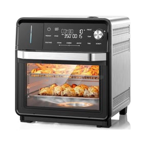 Nuwave Sous Vide Combi Steam Oven, stainless and black, front view on white background