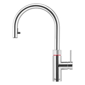 Quooker Flex chrome 3-in-1 boiling water kitchen tap with pull-out hose