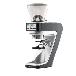 Baratza Sette 270 espresso grinder, showing the translucent plastic bean hopper and plastic grounds path