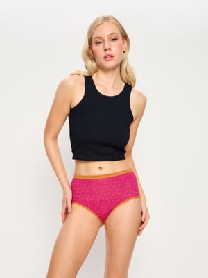Modibodi Classic Full Brief period underwear, polka dot pattern, front view on neutral background