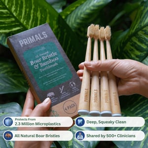 Primals Boar-Hair Bristle Bamboo Toothbrush