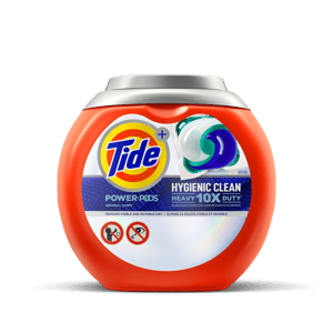 Tide Power PODS Original Scent orange tub with orange/blue/white swirl laundry pod